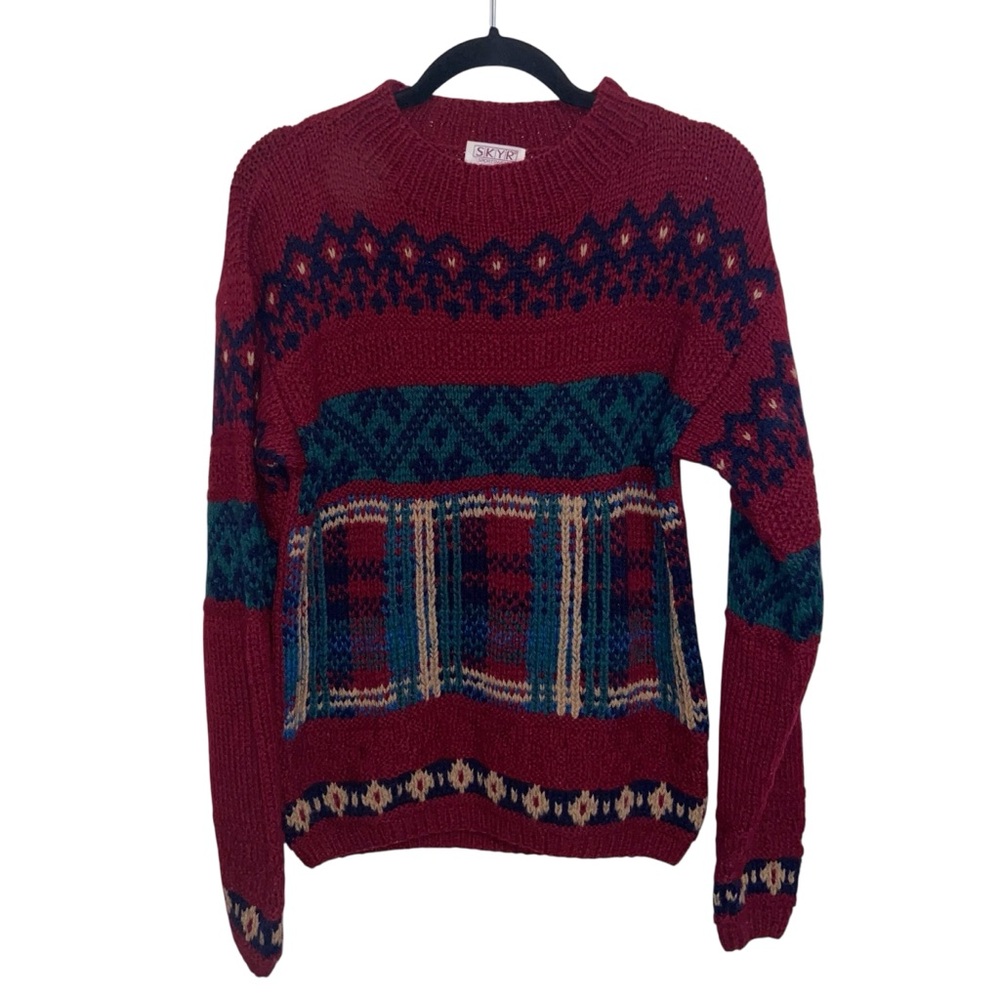 SKYR Sweater Womens Medium Sportswear Vintage Fair Isle Shetland Wool Apres Ski